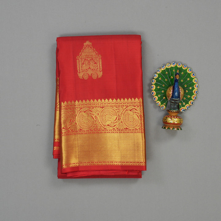 Hayagrivas Handloom Red Kanjivaram Silk Saree KBE1561K5-6