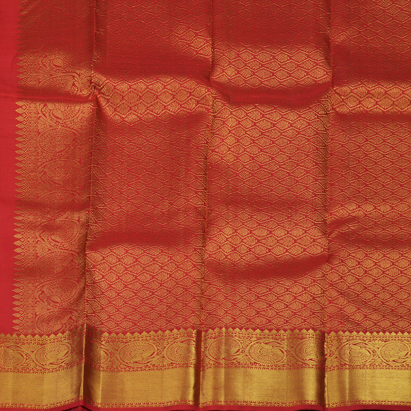 Hayagrivas Handloom Red Kanjivaram Silk Saree KBE1561K5-6