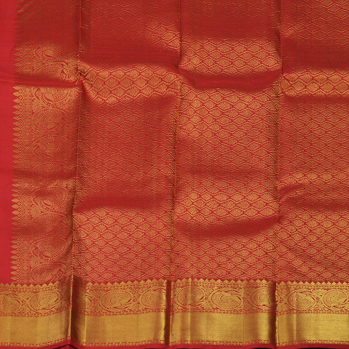 Hayagrivas Handloom Red Kanjivaram Silk Saree KBE1561K5-6