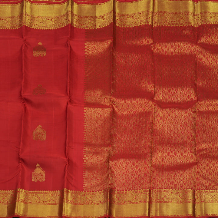 Hayagrivas Handloom Red Kanjivaram Silk Saree KBE1561K5-6
