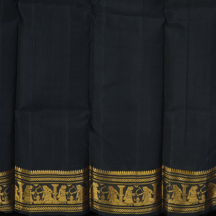 Hayagrivas Handloom Red Kanjivaram Silk Saree with Black Border KBE1568K12-1