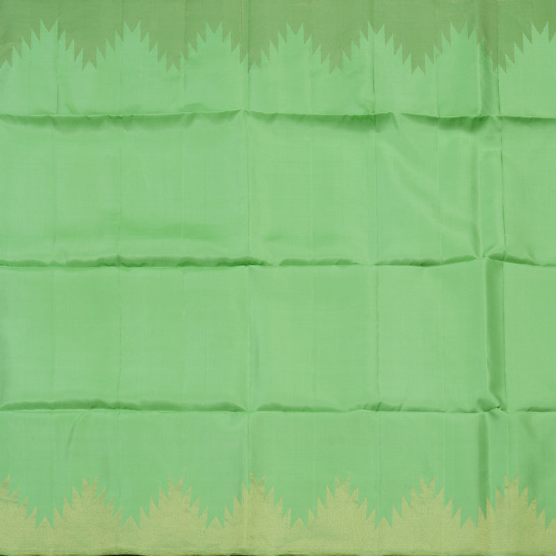 Hayagrivas Handloom Pista Green Kanjivaram Soft Silk Saree with Temple Border KBE1569K1-3