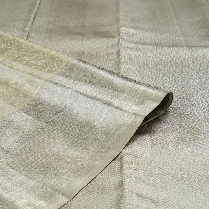 Hayagrivas Silver Grey Handloom Kanjivaram Silk Saree KBE156D16-1
