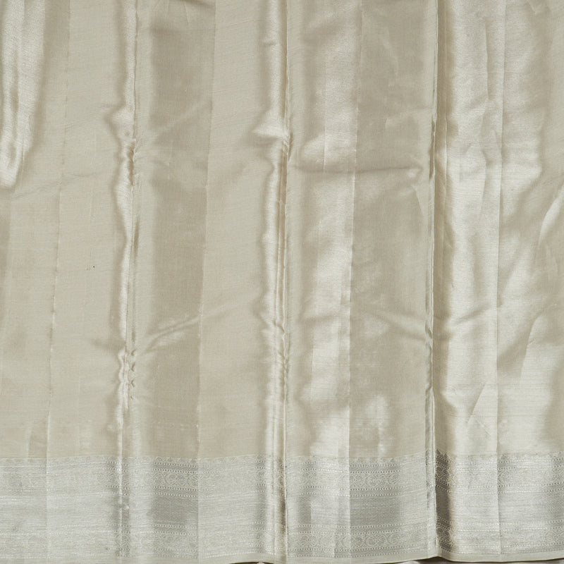 Hayagrivas Silver Grey Handloom Kanjivaram Silk Saree KBE156D16-1