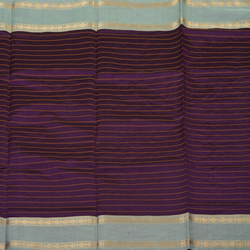 Hayagrivas Violet Kanchi Silk Cotton Saree with Royal Grey Rettapet KBE1570K1-2