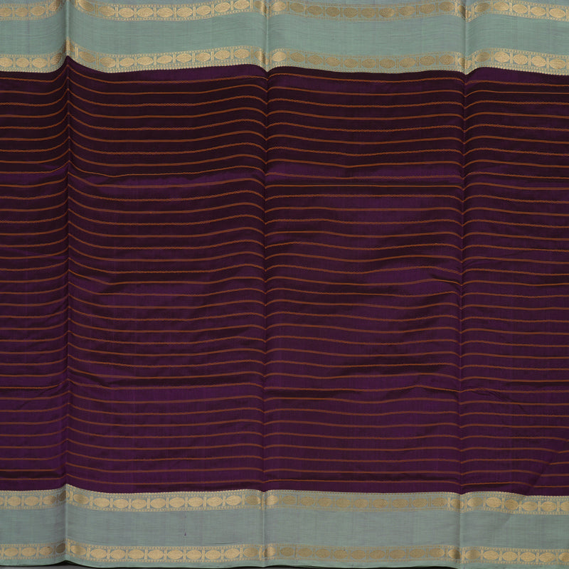 Hayagrivas Violet Pure Kanchi Silk Cotton Saree with Light Elachi Green Border KBE1570K1-3