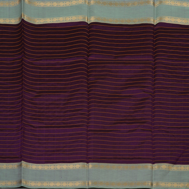 Hayagrivas Violet Pure Kanchi Silk Cotton Saree with Light Elachi Green Border KBE1570K1-3