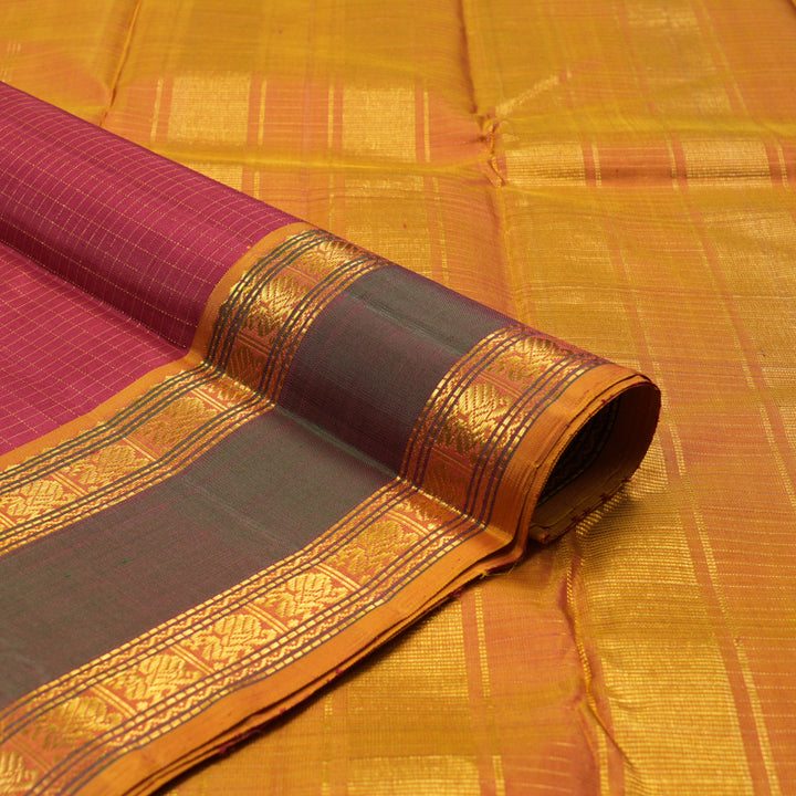 Hayagrivas Handloom Maroon Kanjivaram Silk Saree with Manthalir border KBE1572K6-1