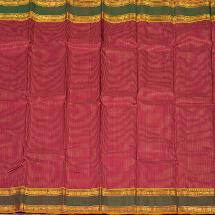 Hayagrivas Handloom Maroon Kanjivaram Silk Saree with Manthalir border KBE1572K6-1