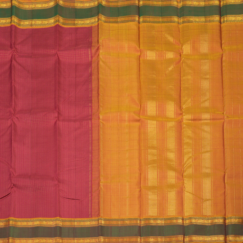 Hayagrivas Handloom Maroon Kanjivaram Silk Saree with Manthalir border KBE1572K6-1