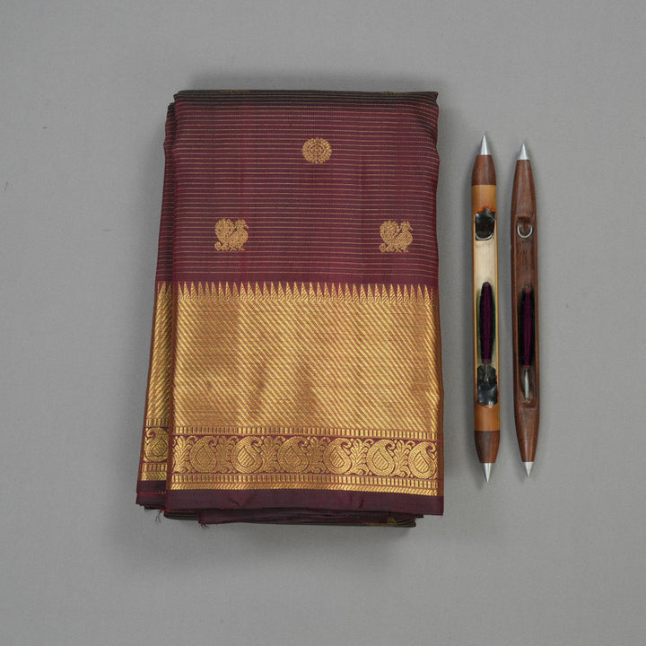 Hayagrivas Handloom Araku Maroon Kanjivaram Silk Saree KBE1576K1-1