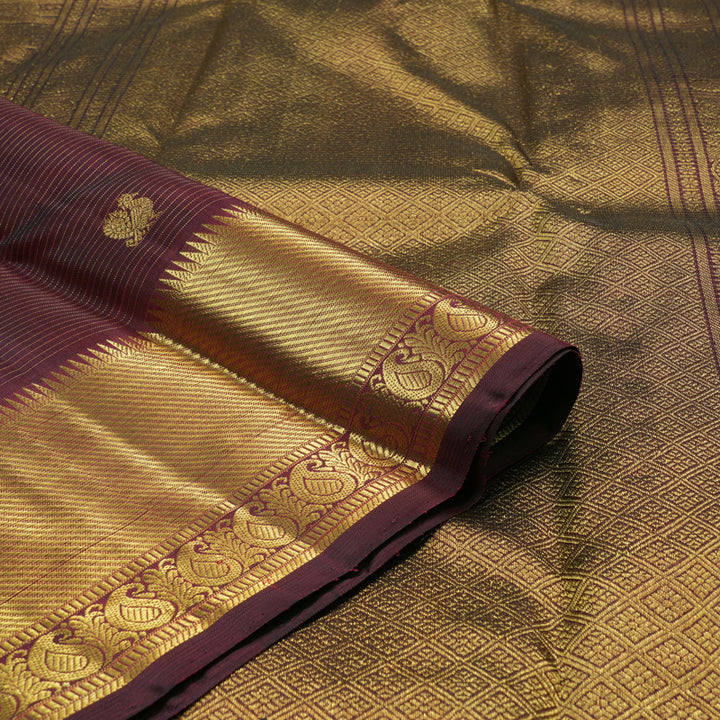 Hayagrivas Handloom Araku Maroon Kanjivaram Silk Saree KBE1576K1-1