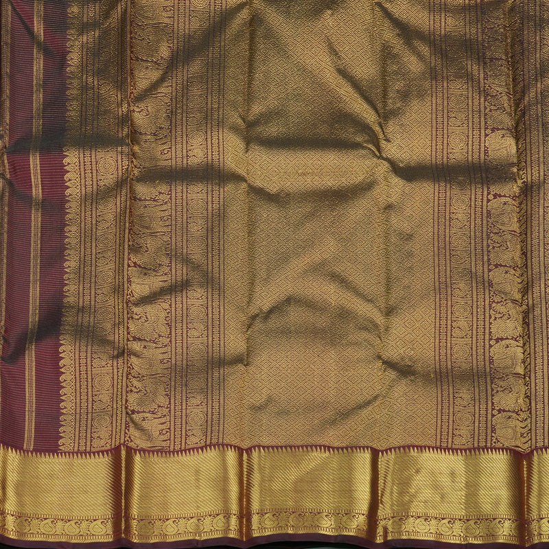 Hayagrivas Handloom Araku Maroon Kanjivaram Silk Saree KBE1576K1-1
