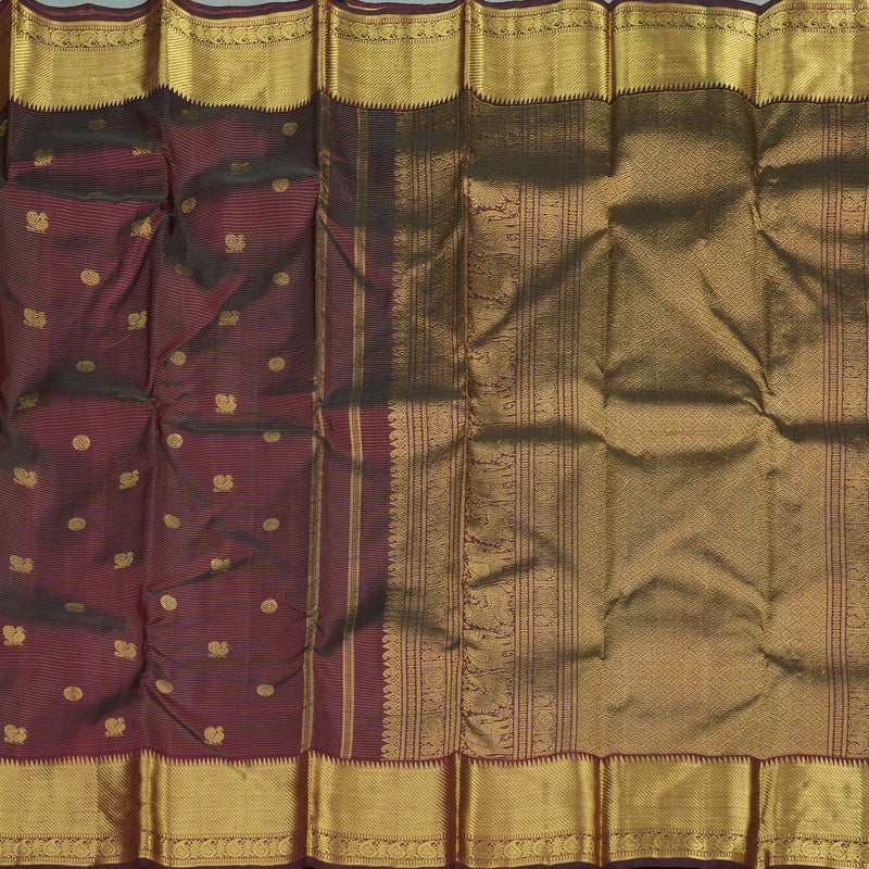 Hayagrivas Handloom Araku Maroon Kanjivaram Silk Saree KBE1576K1-1