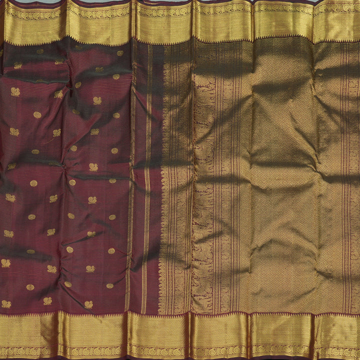 Hayagrivas Handloom Araku Maroon Kanjivaram Silk Saree KBE1576K1-1