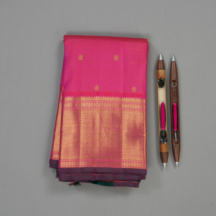 Hayagrivas Handloom Rani Pink Bridal Kanjivaram Silk Saree KBE1577K2-1