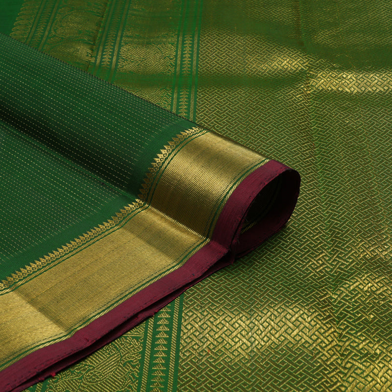 Hayagrivas Handloom Bottle Green Kanjivaram Silk Saree KBE1578K1-1