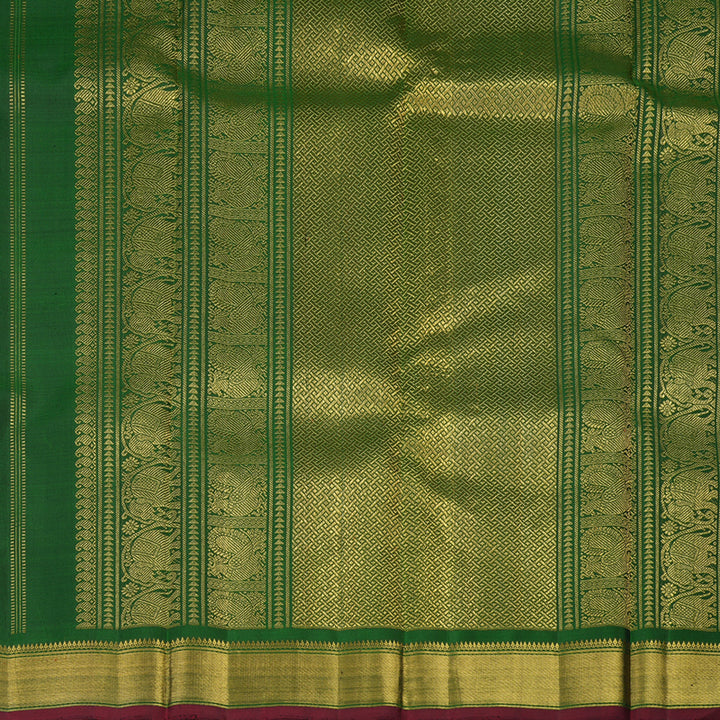 Hayagrivas Handloom Bottle Green Kanjivaram Silk Saree KBE1578K1-1