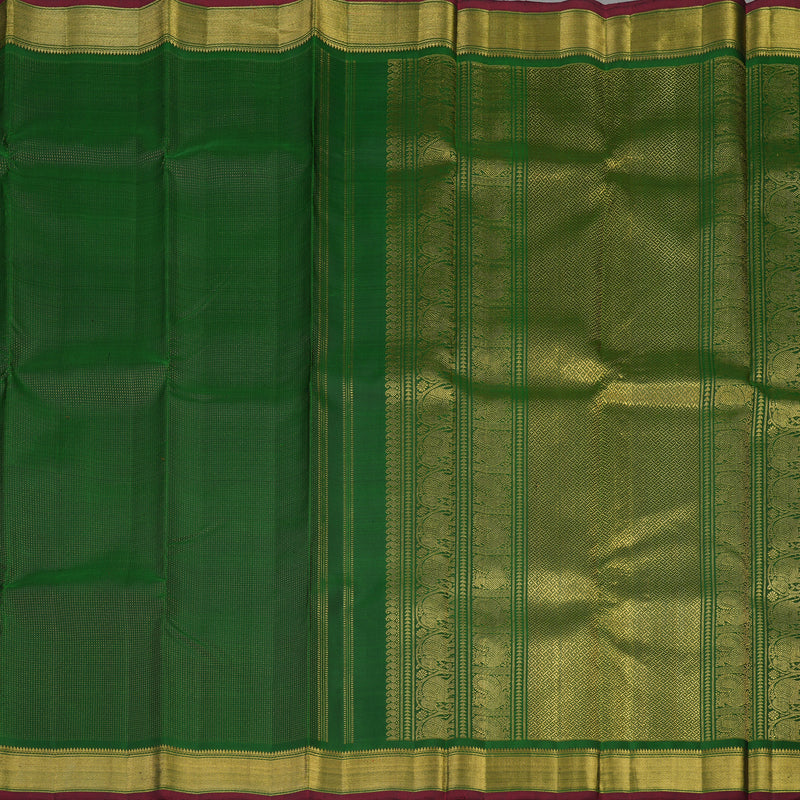 Hayagrivas Handloom Bottle Green Kanjivaram Silk Saree KBE1578K1-1