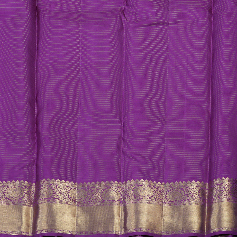 Hayagrivas Handloom Kanjivaram silks saree in  attractive Purple Jari kattam KBE157D1-4