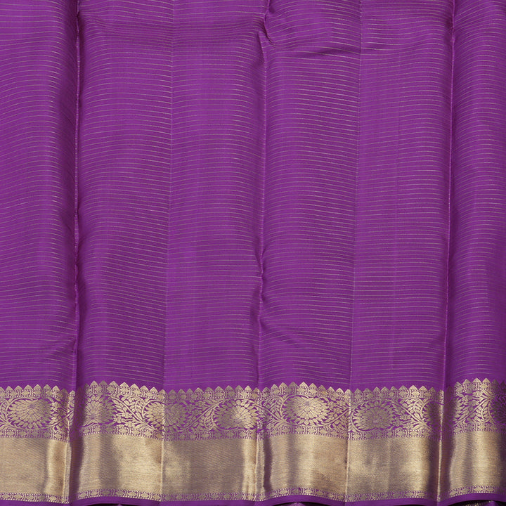 Hayagrivas Handloom Kanjivaram silks saree in  attractive Purple Jari kattam KBE157D1-4