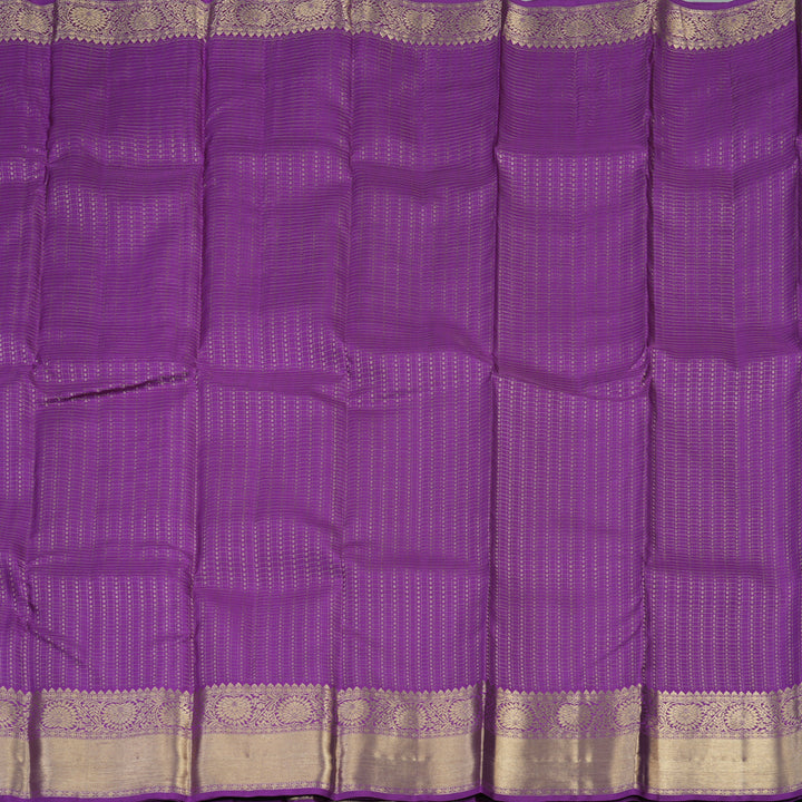 Hayagrivas Handloom Kanjivaram silks saree in  attractive Purple Jari kattam KBE157D1-4