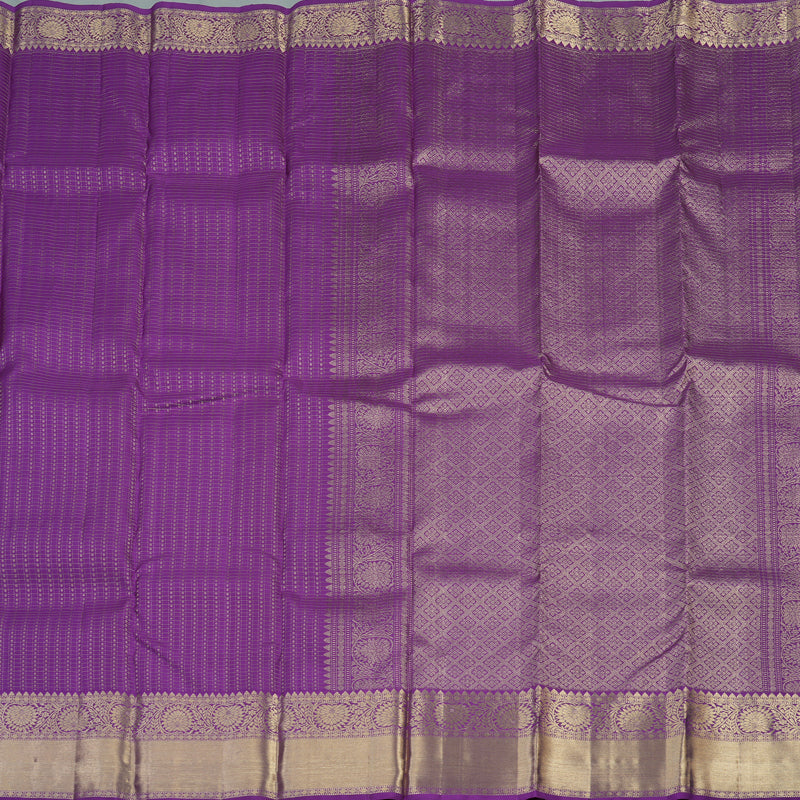 Hayagrivas Handloom Kanjivaram silks saree in  attractive Purple Jari kattam KBE157D1-4