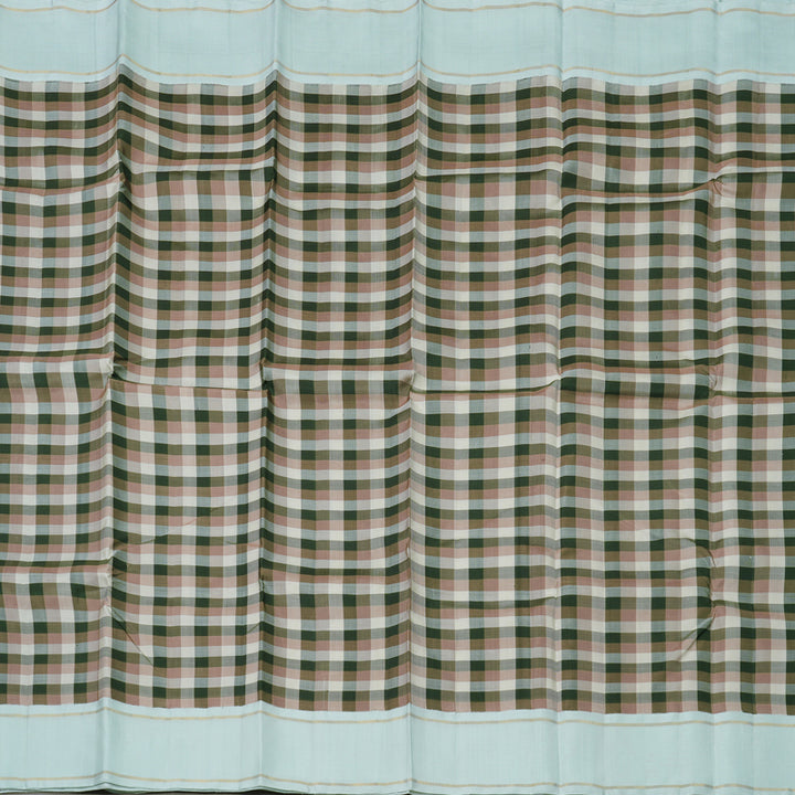 Hayagrivas Handloom Multicolour Checks Kanjivaram Silk Saree with Powder Blue border KBE1580K1-1
