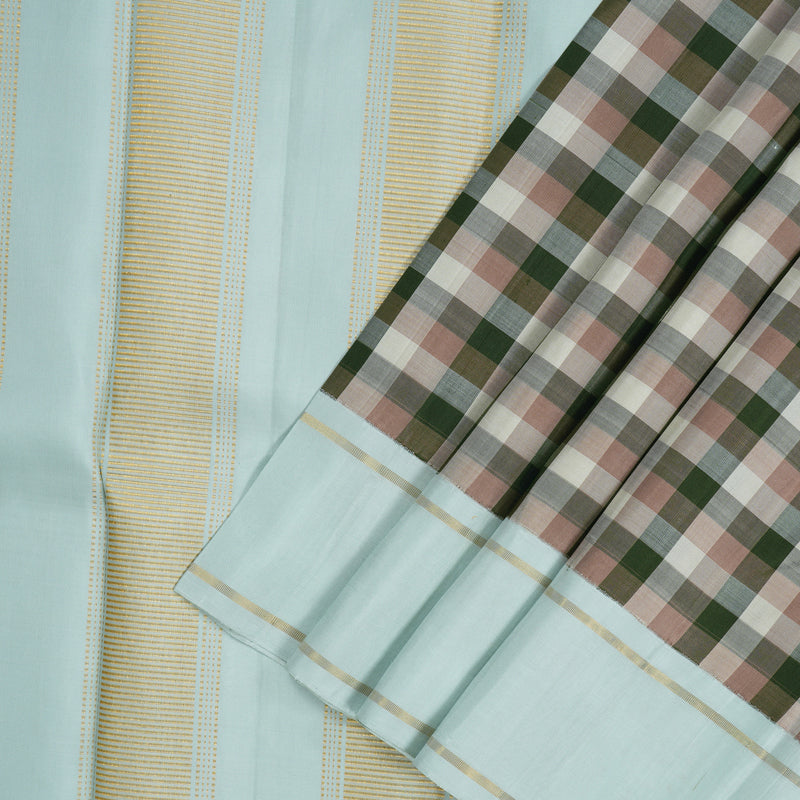 Hayagrivas Handloom Multicolour Checks Kanjivaram Silk Saree with Powder Blue border KBE1580K1-1