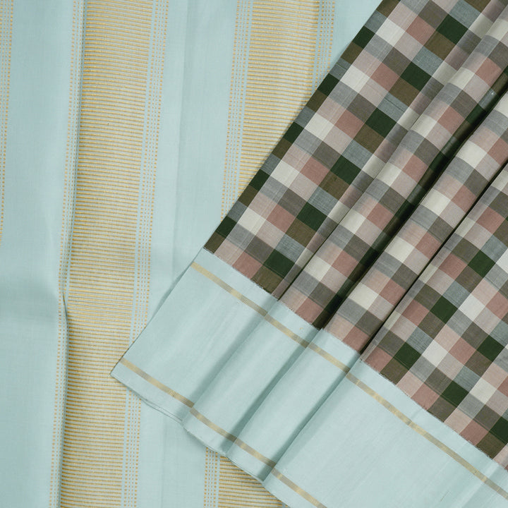 Hayagrivas Handloom Multicolour Checks Kanjivaram Silk Saree with Powder Blue border KBE1580K1-1