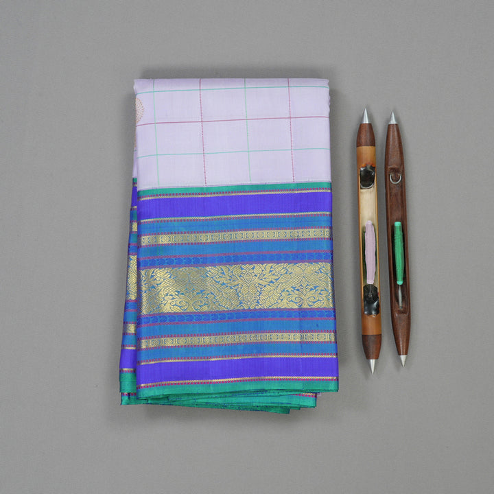 Hayagrivas Handloom Lilac Kanjivaram Silk Saree KBE1580K4-1