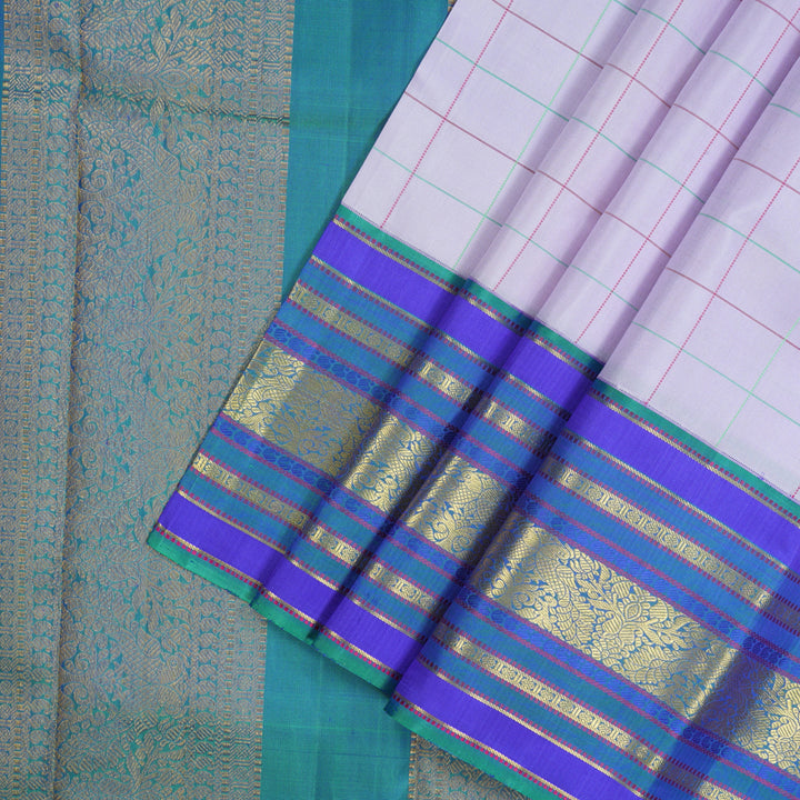 Hayagrivas Handloom Lilac Kanjivaram Silk Saree KBE1580K4-1