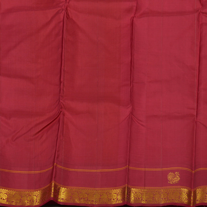 Hayagrivas Handloom Mango Orange Kanjivaram Silk Saree with Ganga Jamuna border KBE1581K2-1