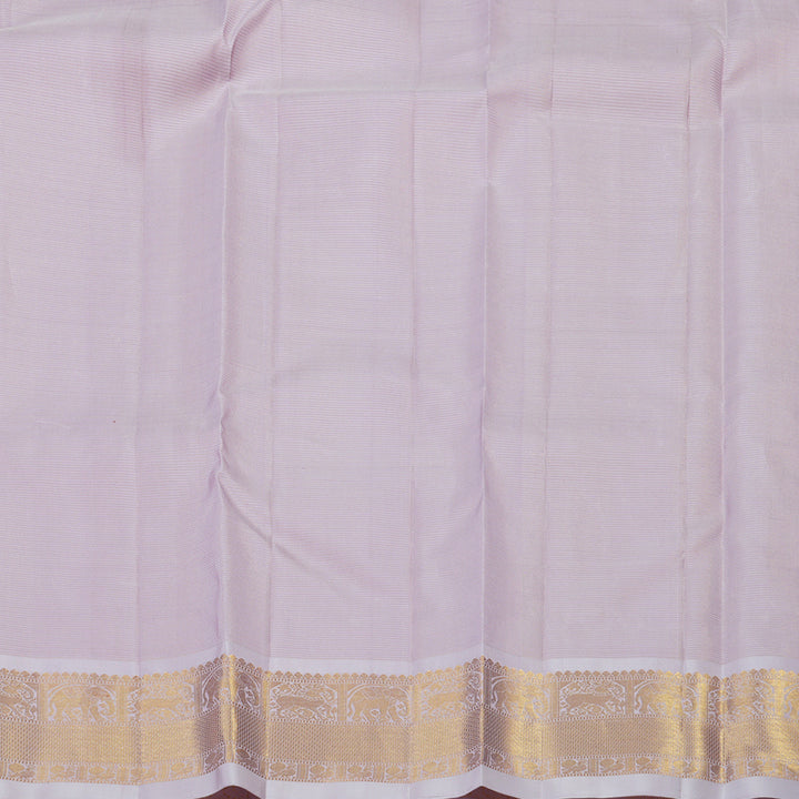 Hayagrivas Handloom Red Kanjivaram Silk Saree with Lilac border KBE1582K1-2