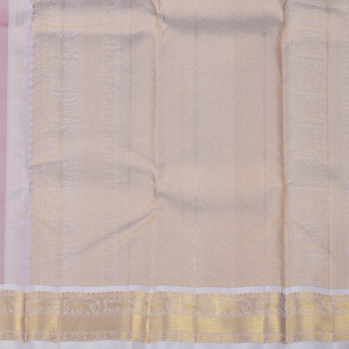 Hayagrivas Handloom Red Kanjivaram Silk Saree with Lilac border KBE1582K1-2