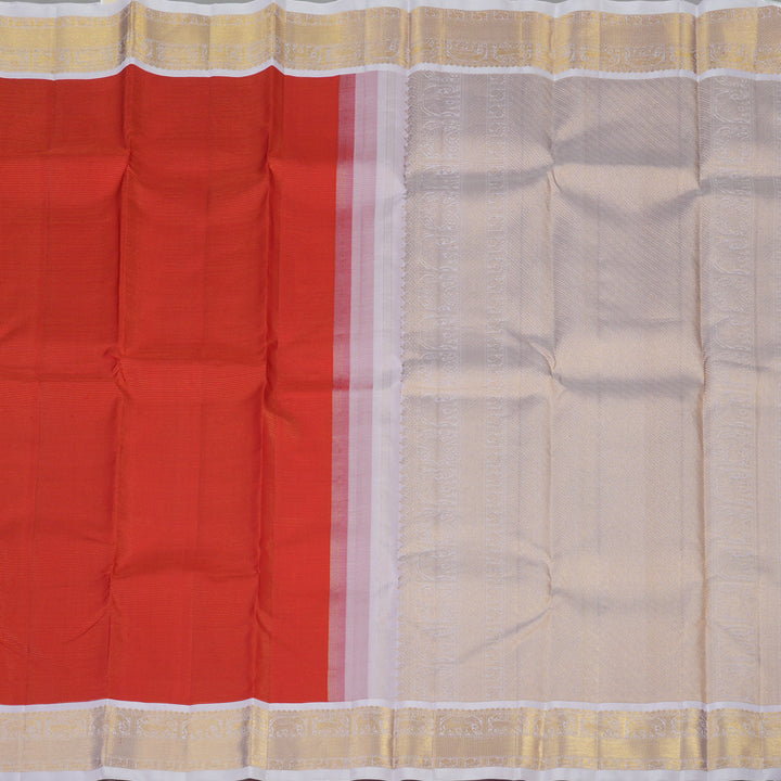 Hayagrivas Handloom Red Kanjivaram Silk Saree with Lilac border KBE1582K1-2