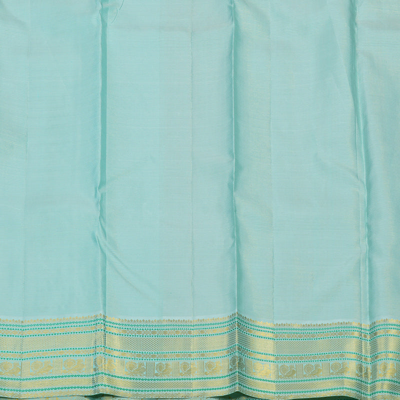 Hayagrivas Handloom Navy Blue Kanjivaram Silk Saree with Powder Blue border KBE1582K3-1