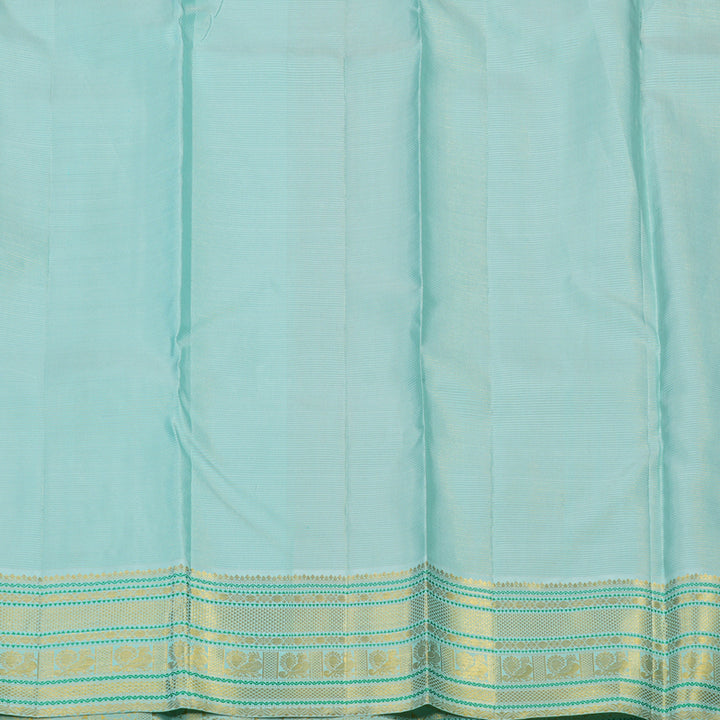 Hayagrivas Handloom Navy Blue Kanjivaram Silk Saree with Powder Blue border KBE1582K3-1