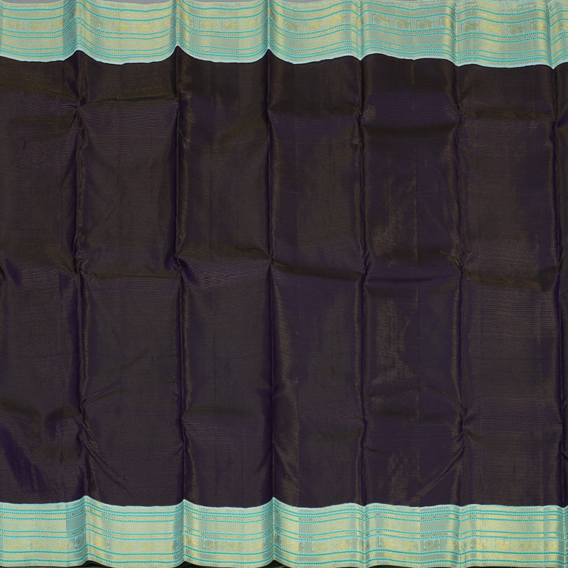 Hayagrivas Handloom Navy Blue Kanjivaram Silk Saree with Powder Blue border KBE1582K3-1