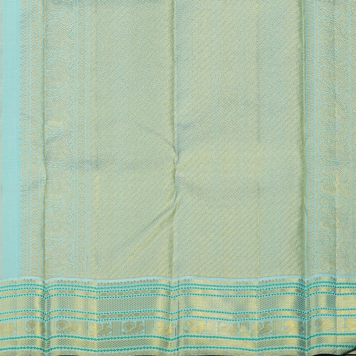 Hayagrivas Handloom Navy Blue Kanjivaram Silk Saree with Powder Blue border KBE1582K3-1
