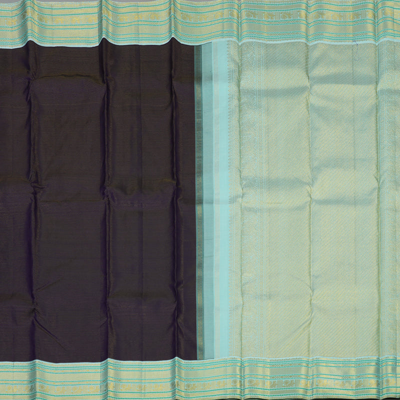 Hayagrivas Handloom Navy Blue Kanjivaram Silk Saree with Powder Blue border KBE1582K3-1