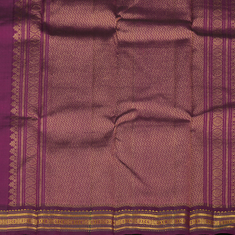 Hayagrivas Handloom Multicolour Checks Kanjivaram Silk Saree with Wine Purple border KBE1582K6-1
