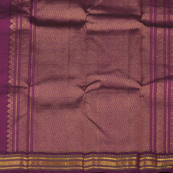 Hayagrivas Handloom Multicolour Checks Kanjivaram Silk Saree with Wine Purple border KBE1582K6-1