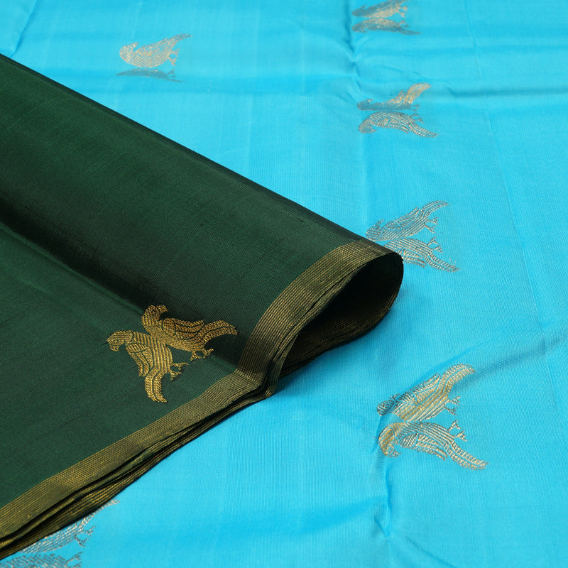 Hayagrivas Handloom Bottle Green Kanjivaram Silk Saree KBE1585K3-2