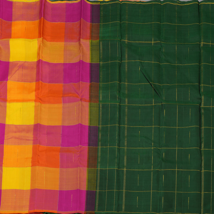 Hayagrivas Handloom Multicolour Checks Kanjivaram Silk Saree KBE1585K4-2