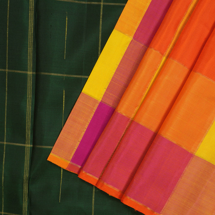 Hayagrivas Handloom Multicolour Checks Kanjivaram Silk Saree KBE1585K4-2