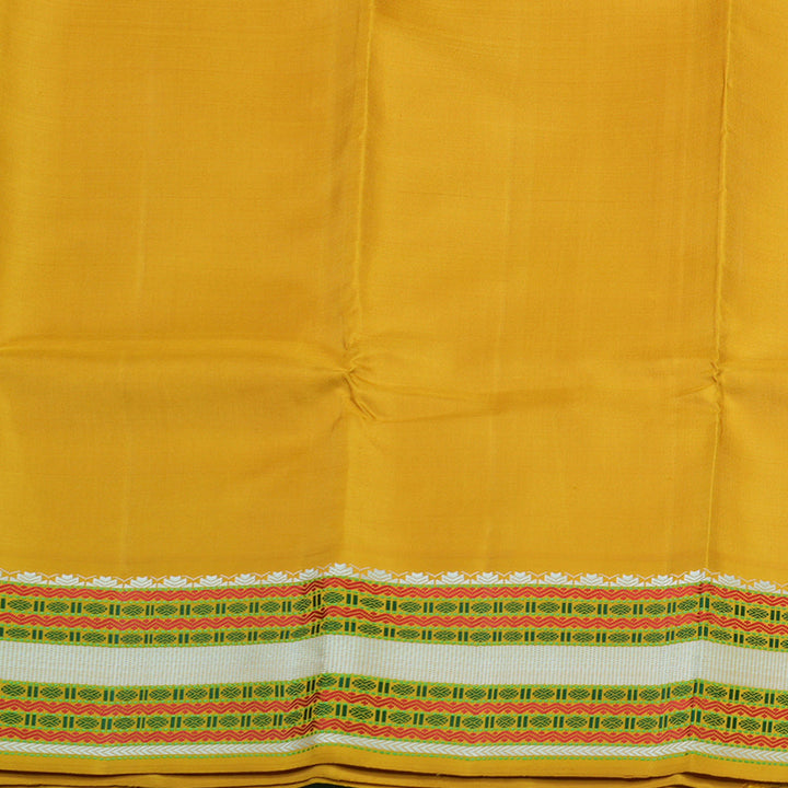 Hayagrivas Handloom Tumeric Yellow Kanjivaram Silk Saree KBE1585K9-1