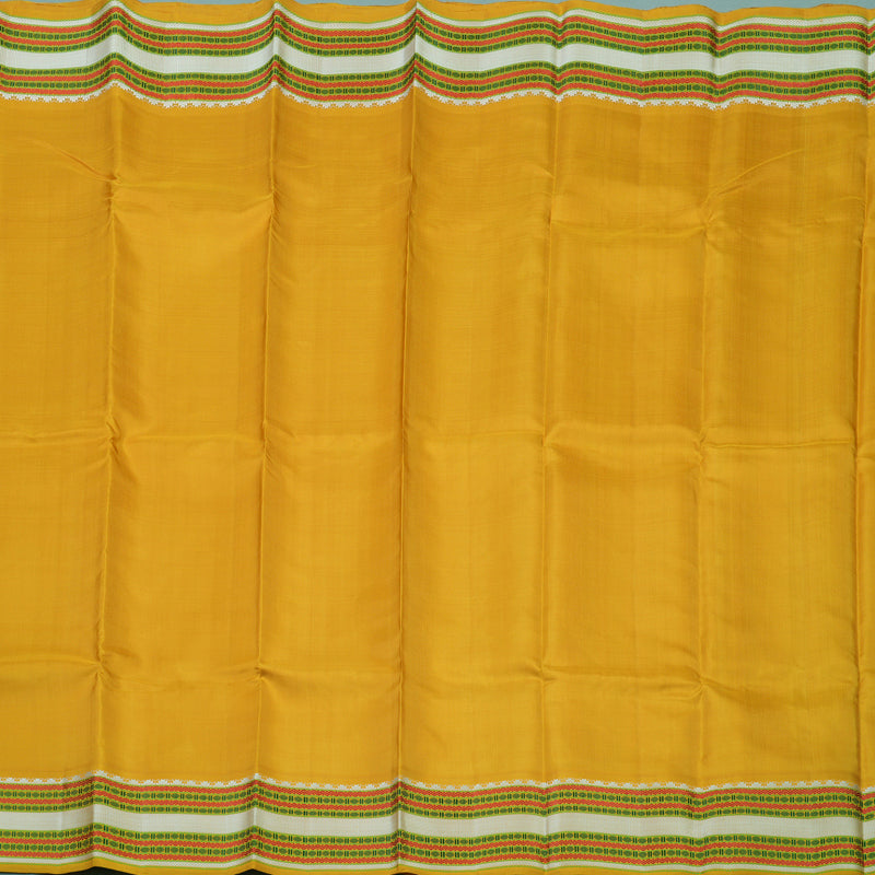 Hayagrivas Handloom Tumeric Yellow Kanjivaram Silk Saree KBE1585K9-1