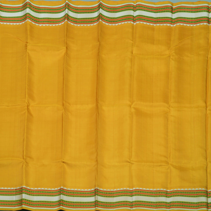 Hayagrivas Handloom Tumeric Yellow Kanjivaram Silk Saree KBE1585K9-1