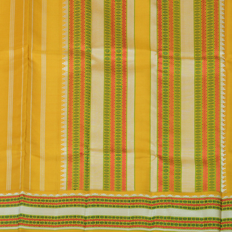 Hayagrivas Handloom Tumeric Yellow Kanjivaram Silk Saree KBE1585K9-1